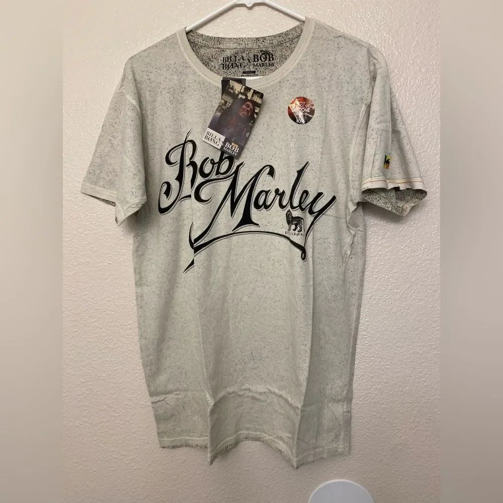 Billabong x Bob Marley Men Graphic Tee Organic Cotton Reggae Music Shirt Med NWT